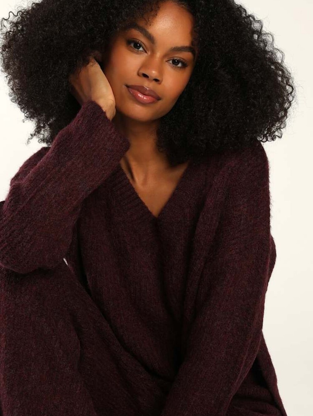 NWT Lulus Women's Purple V neck Sweater Size Small